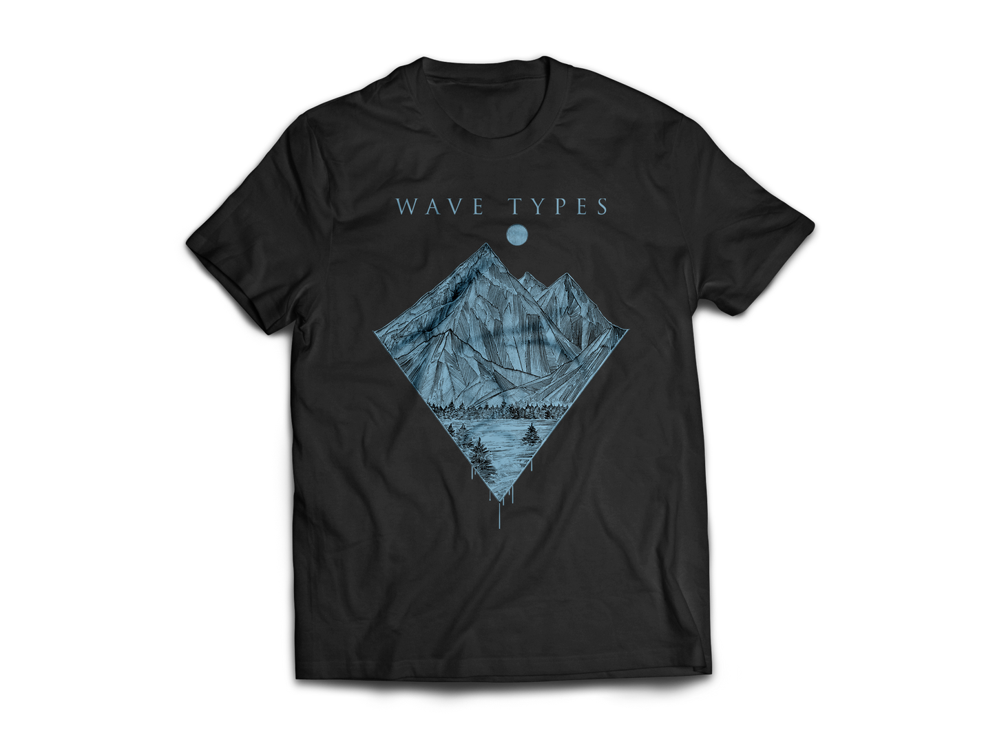 Short Sleeve Mountain Black Tee